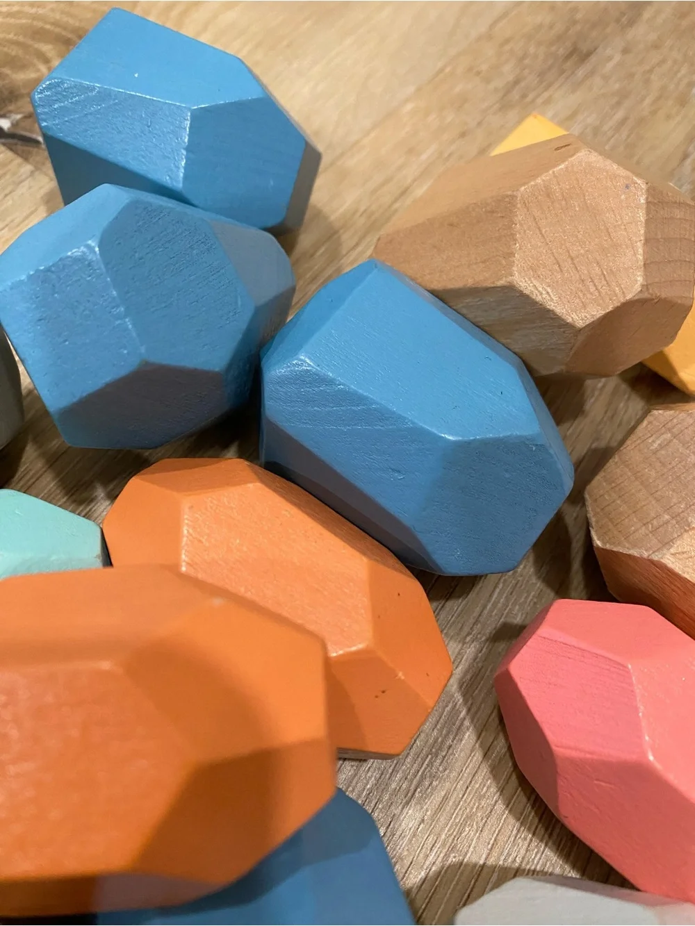 Pine Wood XL Eco Stacking Rocks 31piece Sensory STEM Montessori Building Blocks